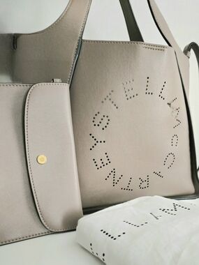 Authentic STELLA MCCARTNEY Logo‎ Set Tote Wristlet Dustbag Shoulder Crossbody